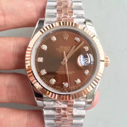 Replica Rolex Datejust II 116333 41MM N Stainless Steel & 18K Rose Gold Wrapped Chocolate Dial Swiss 3235