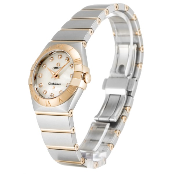 UK Best Mother of Pearl - White Diamon Dial Omega Replica Constellation Small 123.20.27.60.55.001-27 MM